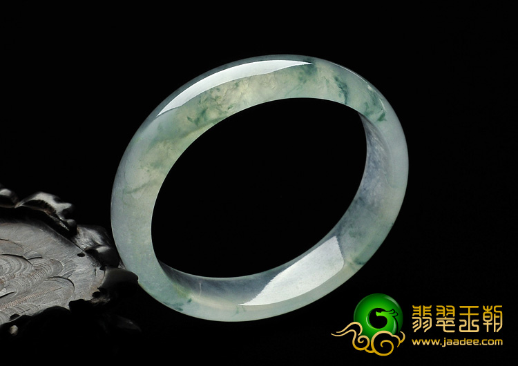 冰玻种飘花缅甸翡翠A货贵妃镯（54.8mm-49.4mm）