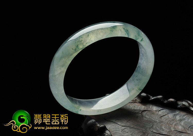 冰玻种飘花缅甸翡翠A货贵妃镯（54.8mm-49.4mm）