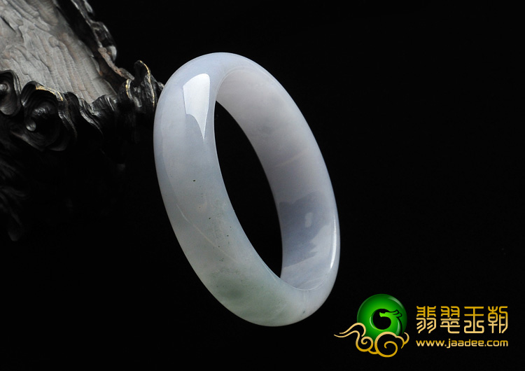 糯冰种淡晴水紫罗兰缅甸翡翠A货手镯（55.2mm）