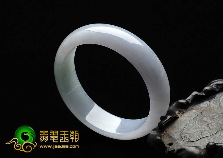 糯冰种淡晴水紫罗兰缅甸翡翠A货手镯（55.2mm）