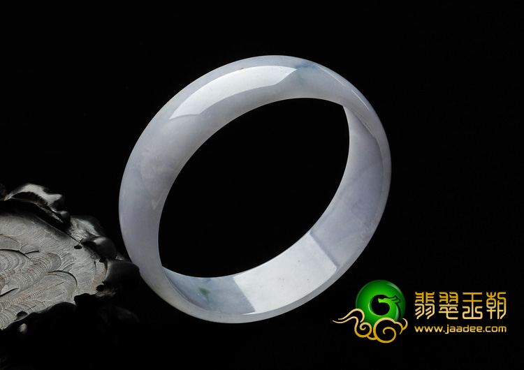 糯冰种紫罗兰飘花缅甸翡翠A货手镯（51.7mm）