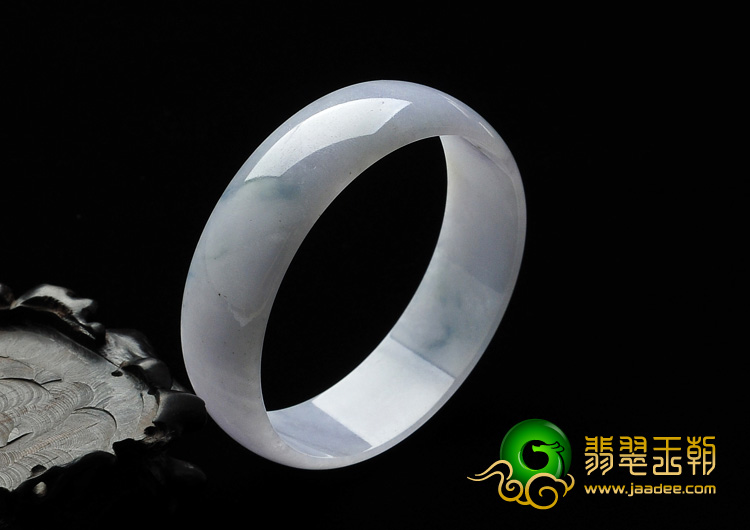 糯冰种紫罗兰飘花缅甸翡翠A货手镯（51.7mm）