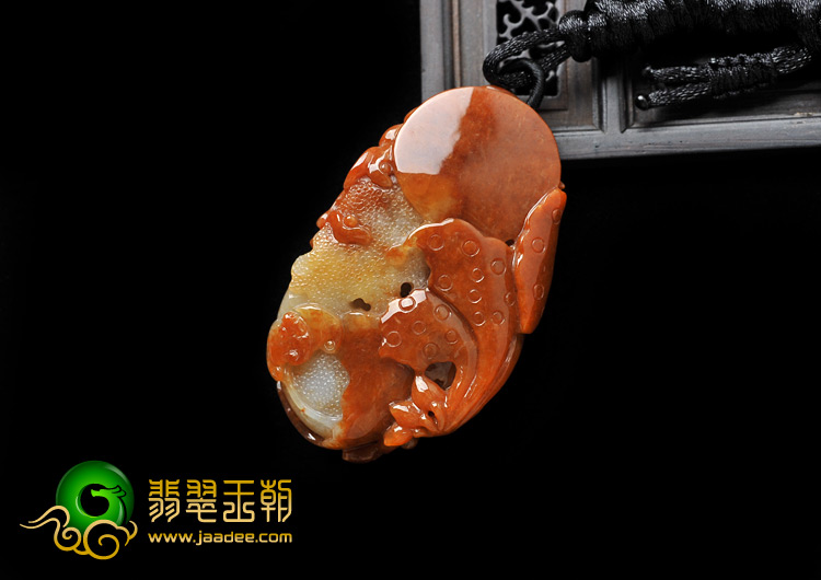 糯冰种红翡缅甸翡翠A货闻鸡起舞挂件