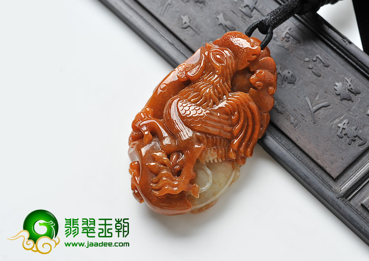 糯冰种红翡缅甸翡翠A货闻鸡起舞挂件
