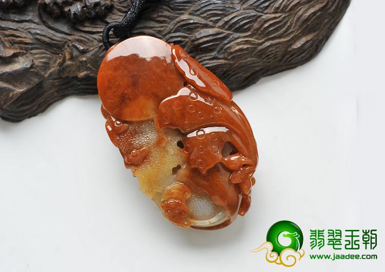 糯冰种红翡缅甸翡翠A货闻鸡起舞挂件