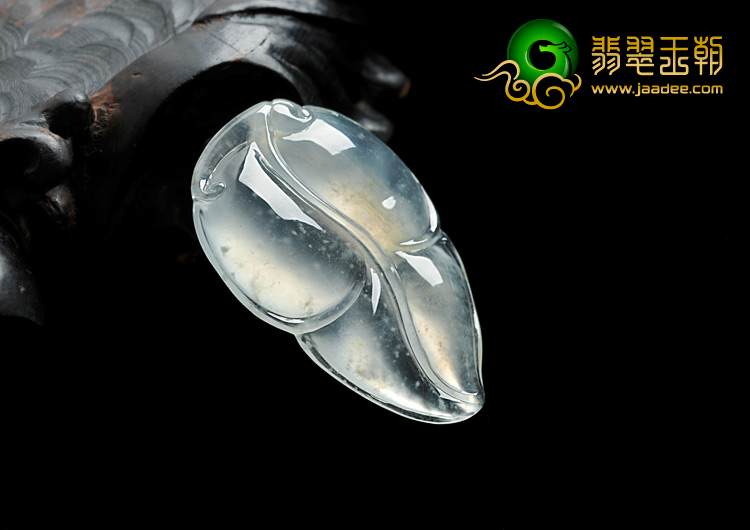 冰玻种淡黄翡缅甸翡翠A货叶子挂件