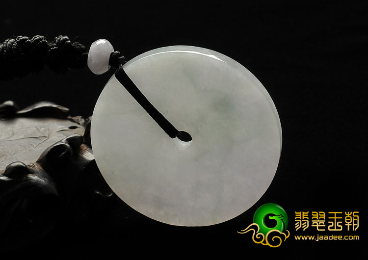 糯冰种春带彩缅甸翡翠A货平安扣挂件