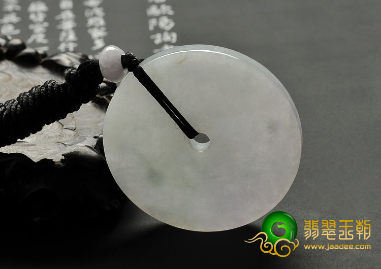 糯冰种春带彩缅甸翡翠A货平安扣挂件
