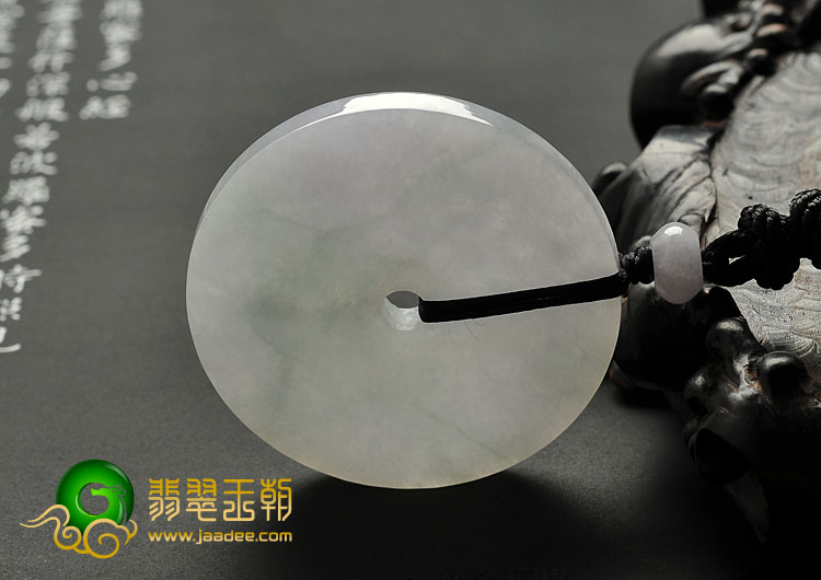 糯冰种春带彩缅甸翡翠A货平安扣挂件