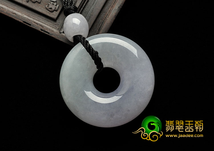 糯冰种春带彩缅甸翡翠A货平安扣挂件