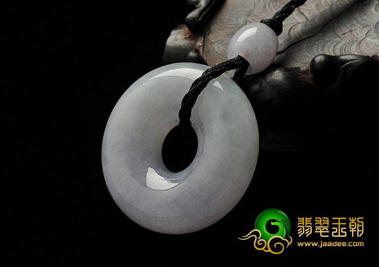 糯冰种春带彩缅甸翡翠A货平安扣挂件
