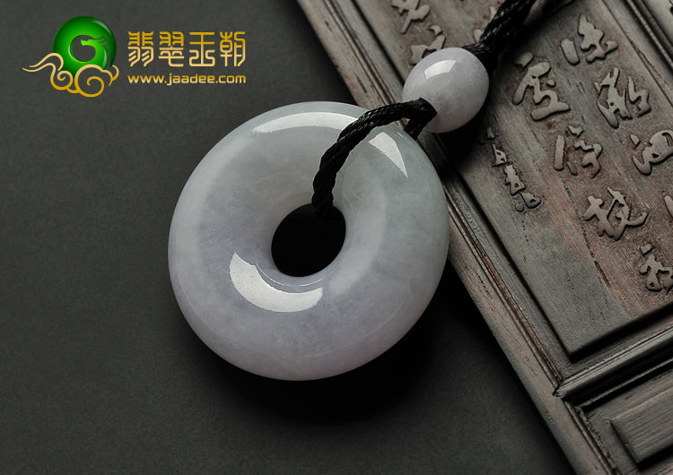 糯冰种春带彩缅甸翡翠A货平安扣挂件