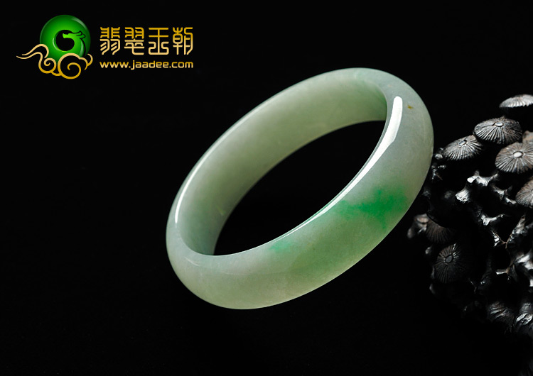 糯冰种飘翠缅甸翡翠A货手镯（59mm）
