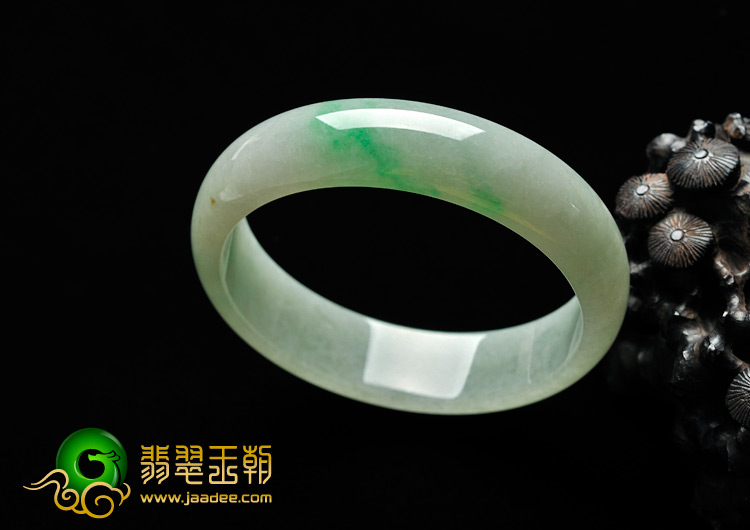 糯冰种飘翠缅甸翡翠A货手镯（59mm）