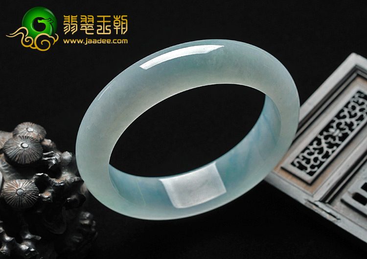冰种晴水略飘翠缅甸翡翠A货手镯（55.6mm）