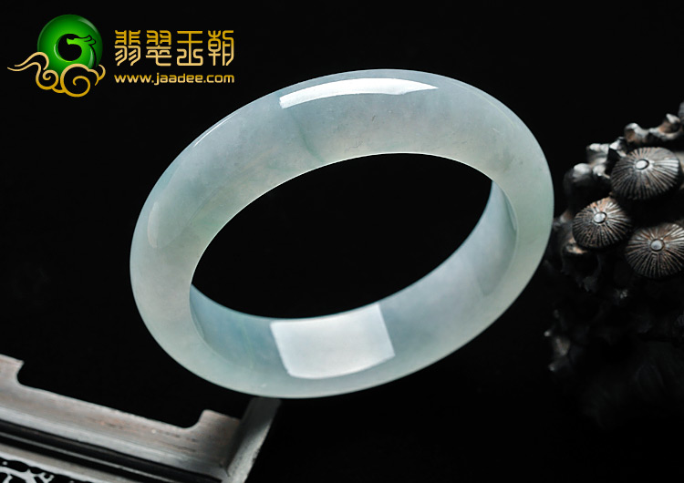 冰种晴水略飘翠缅甸翡翠A货手镯（55.6mm）