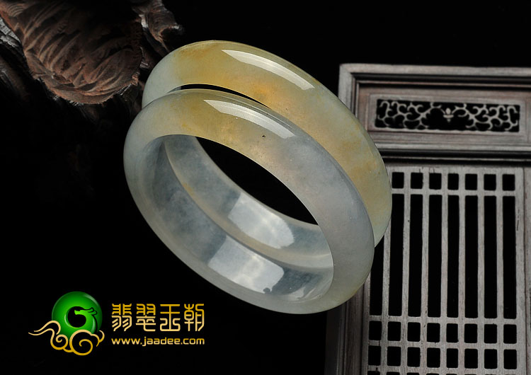 冰玻种黄翡缅甸翡翠A货手镯（58.5mm）（单价）