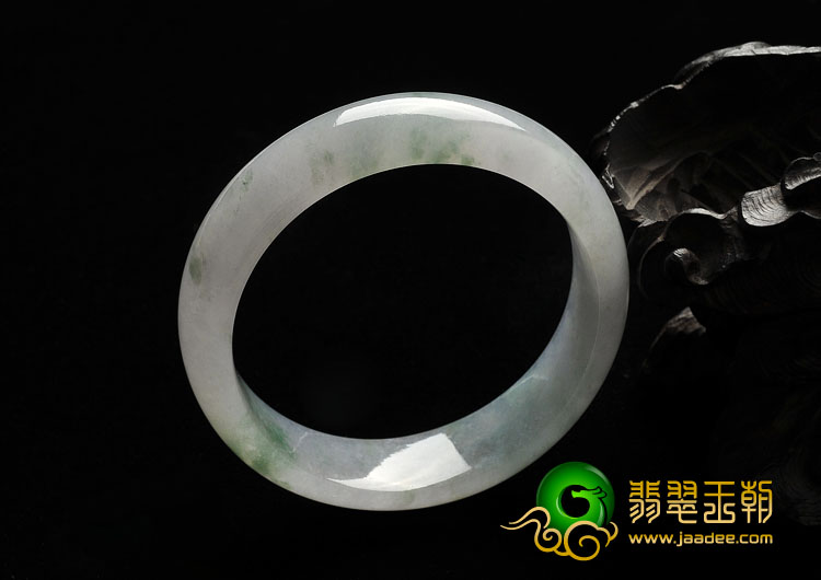 冰种飘花缅甸翡翠A货手镯（57.5mm）