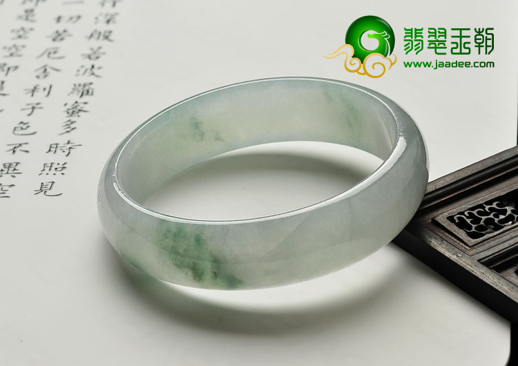 冰种飘花缅甸翡翠A货手镯（56.4mm）