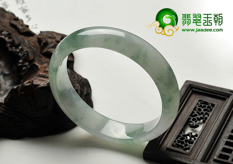 冰种飘花缅甸翡翠A货手镯（56.5mm）