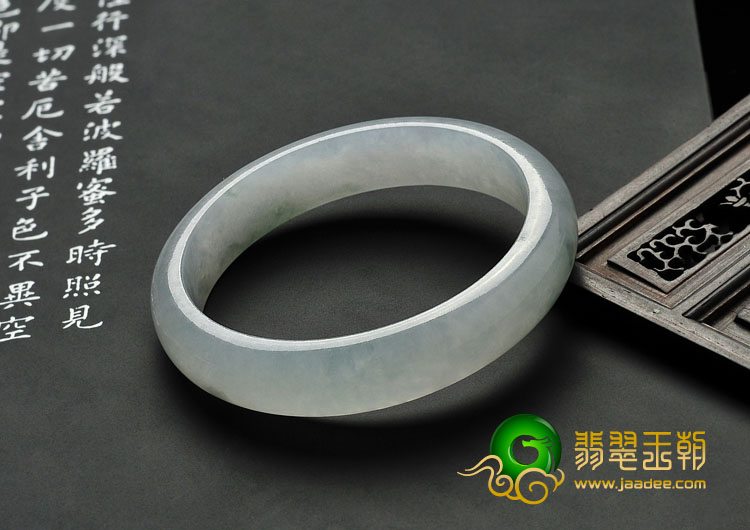 冰种飘花缅甸翡翠A货手镯（52.3mm）