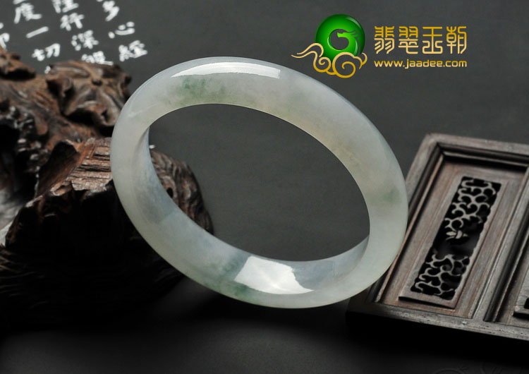 冰种飘花缅甸翡翠A货手镯（52.3mm）
