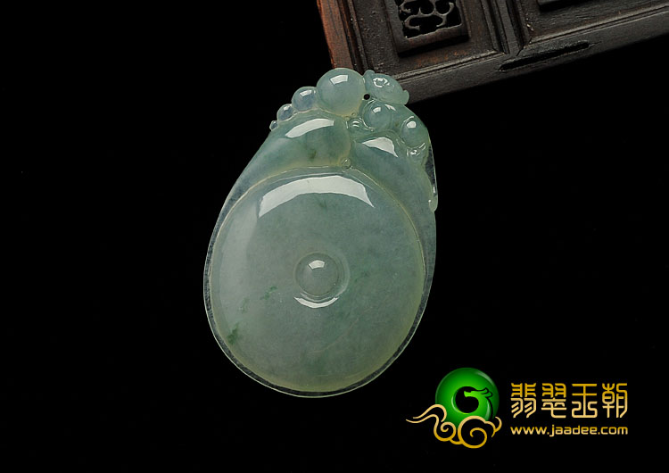 冰种飘花缅甸翡翠A货福在眼前挂件