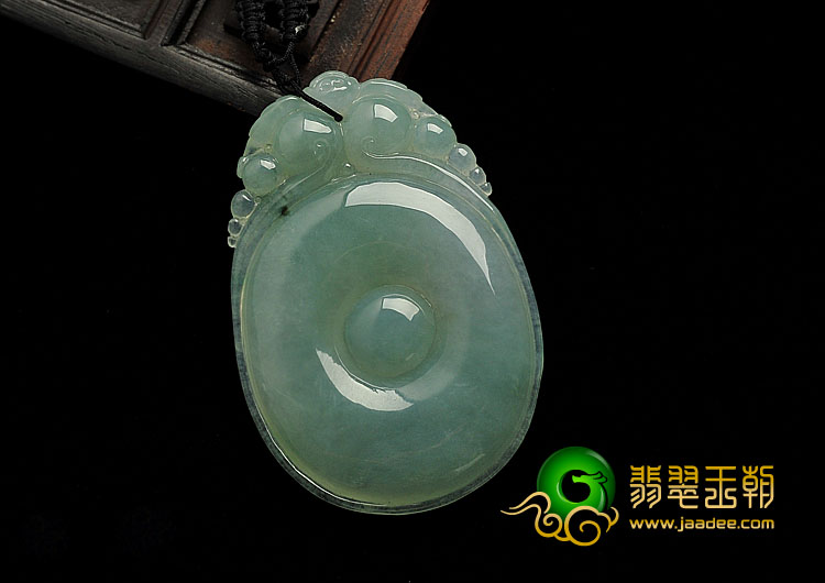 冰种晴水缅甸翡翠A货福在眼前挂件