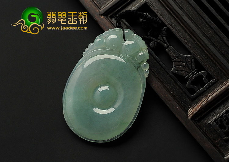 冰种晴水缅甸翡翠A货福在眼前挂件
