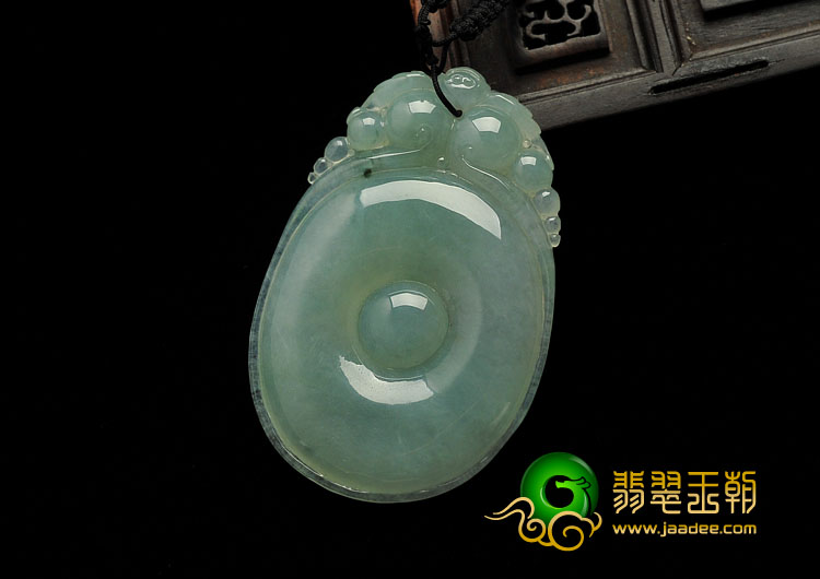 冰种晴水缅甸翡翠A货福在眼前挂件