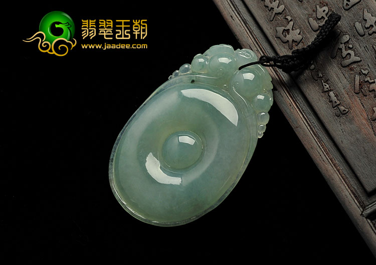 冰种晴水缅甸翡翠A货福在眼前挂件