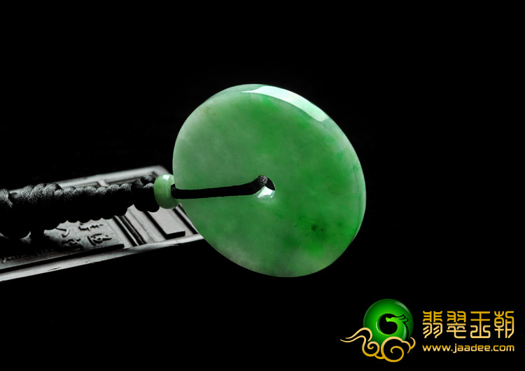 糯冰种翠色缅甸翡翠A货平安扣挂件