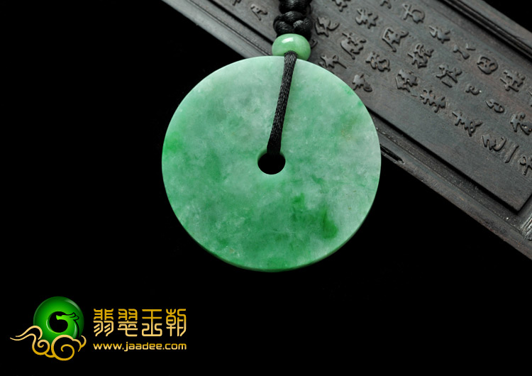 糯冰种翠色缅甸翡翠A货平安扣挂件