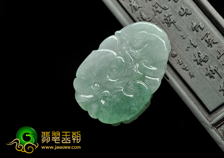 糯冰种晴水飘花缅甸翡翠A货生意兴隆挂件