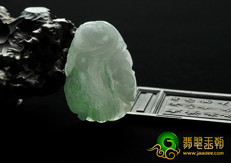 糯冰种晴水飘花缅甸翡翠A货生意兴隆挂件