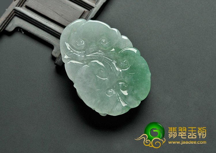 糯冰种晴水飘花缅甸翡翠A货生意兴隆挂件