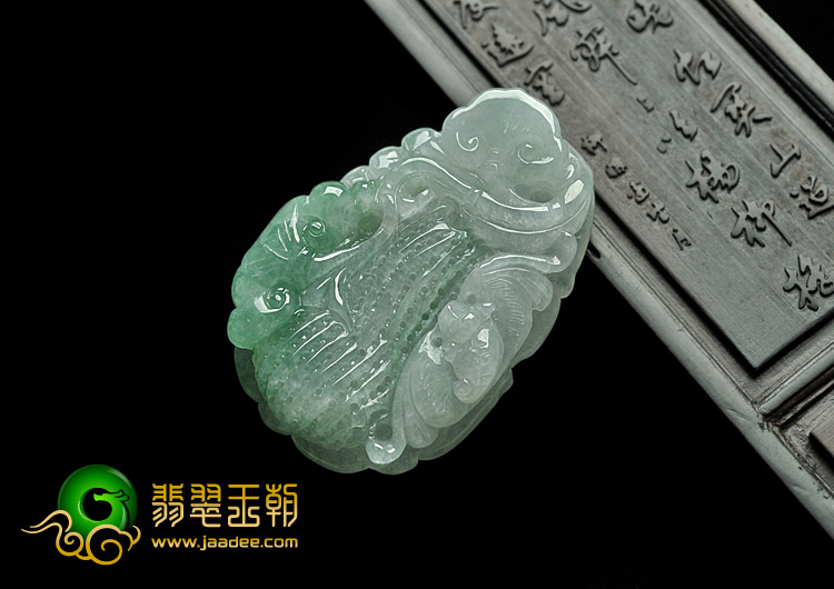 糯冰种晴水飘花缅甸翡翠A货生意兴隆挂件