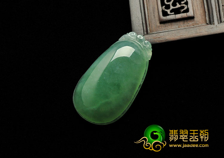冰种晴水缅甸翡翠A货福在眼前挂件