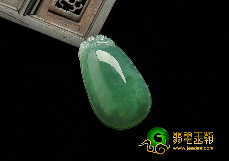 冰种晴水缅甸翡翠A货福在眼前挂件