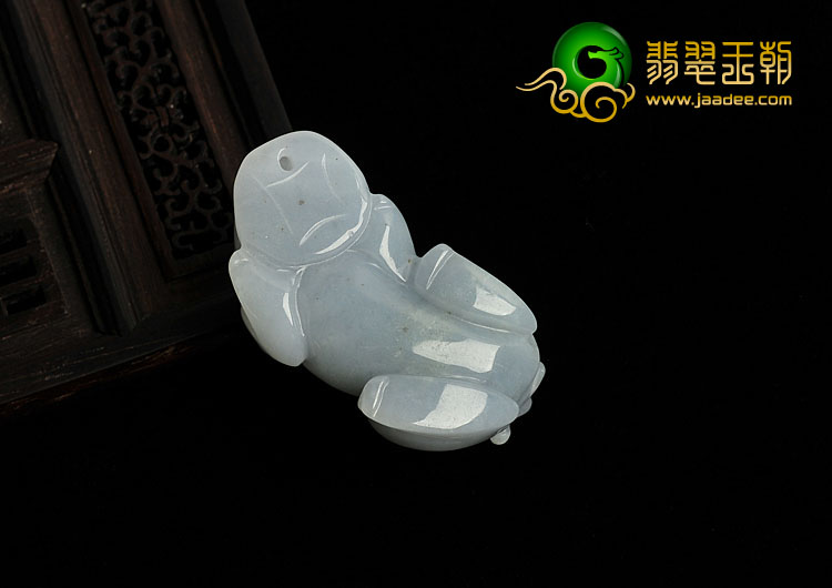 糯冰种淡紫罗兰缅甸翡翠A货貔貅挂件