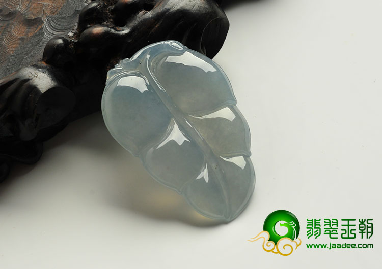 冰种晴水缅甸翡翠A货叶子挂件
