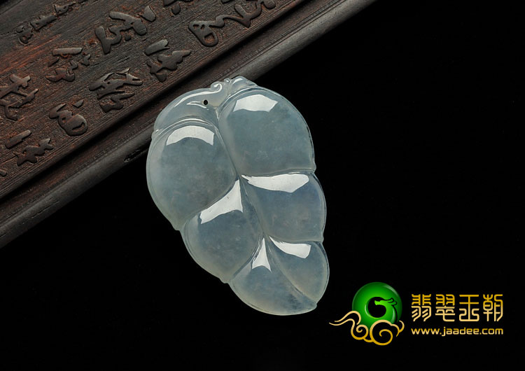 冰种晴水缅甸翡翠A货叶子挂件