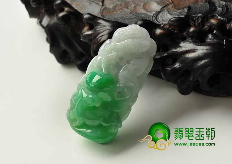 糯冰种翠色缅甸翡翠A货生意兴隆挂件