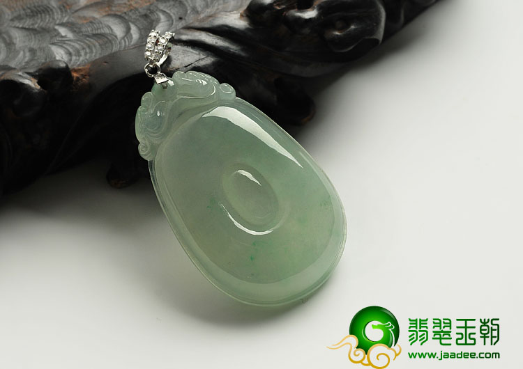 冰种晴水缅甸翡翠A货福在眼前挂件