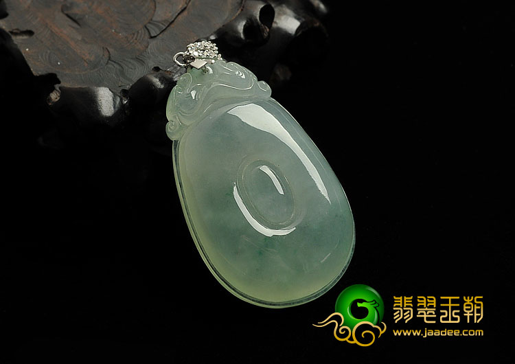 冰种晴水缅甸翡翠A货福在眼前挂件
