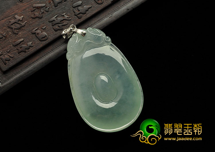 冰种晴水缅甸翡翠A货福在眼前挂件