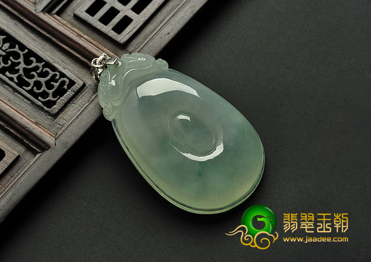冰种晴水缅甸翡翠A货福在眼前挂件