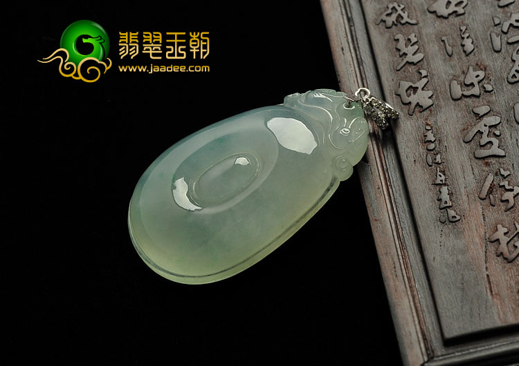 冰种晴水缅甸翡翠A货福在眼前挂件