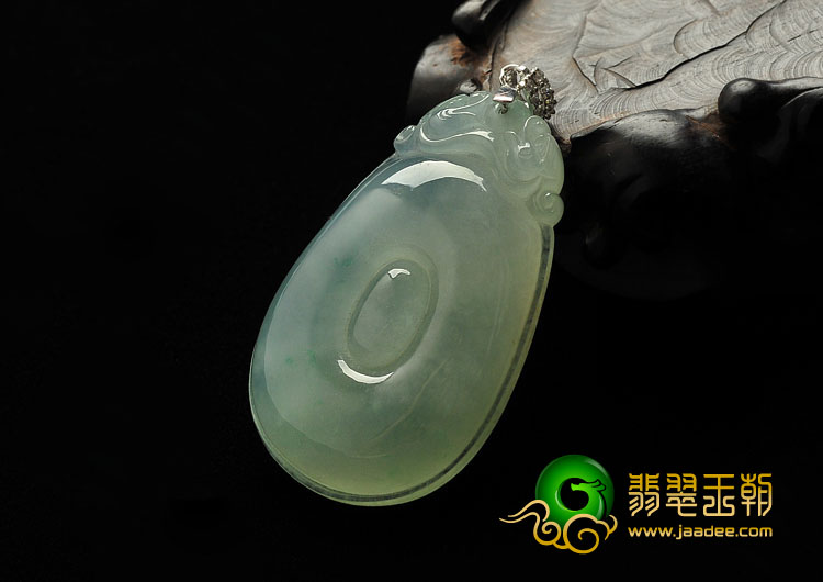 冰种晴水缅甸翡翠A货福在眼前挂件