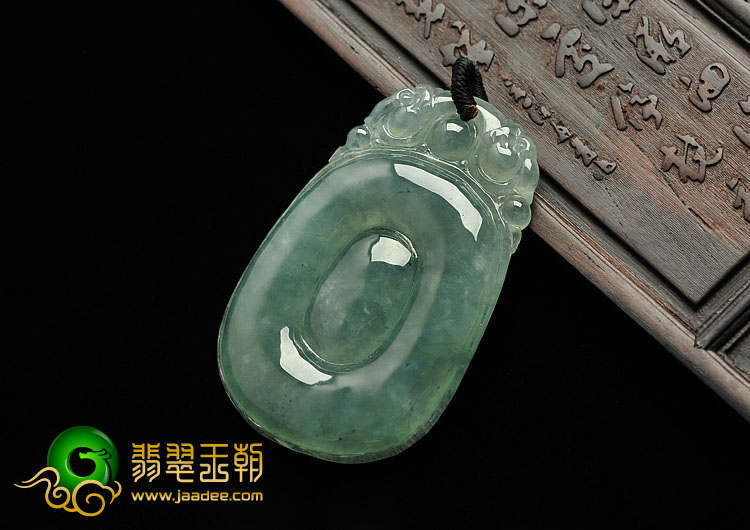 冰种晴水缅甸翡翠A货福在眼前挂件